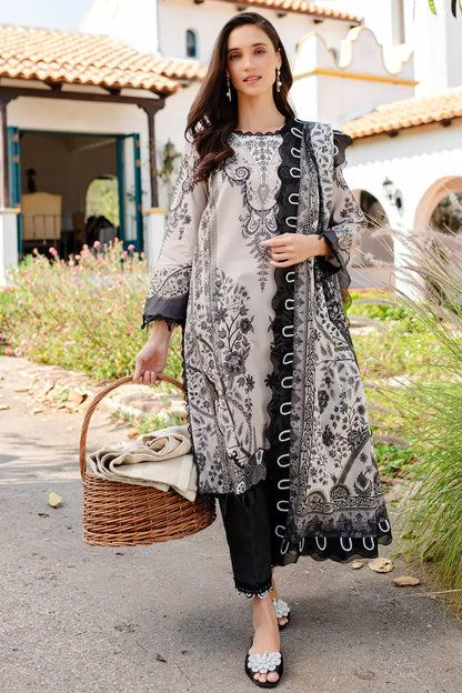 3 Piece Unstitched Digital Printed Pure Lawn Suit with Fine Printed Chiffon Dupatta