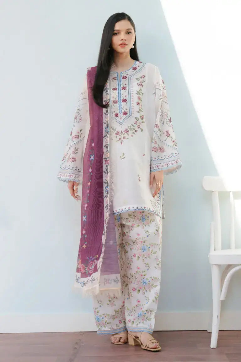 3 Piece Unstitched Digital Printed Pure Lawn Suit with Fine Printed Lawn Dupatta