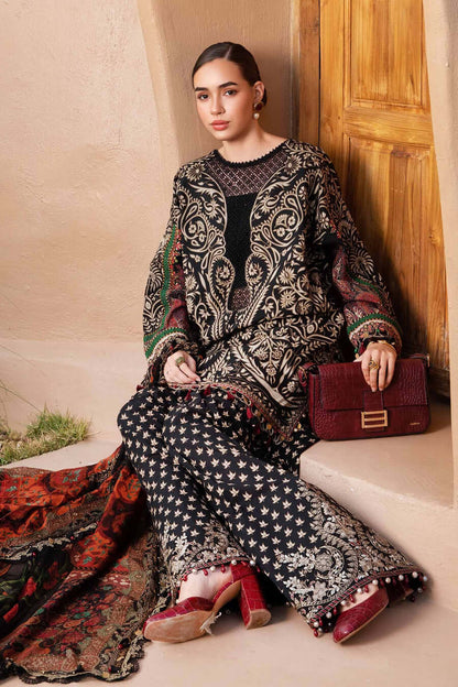 3 Piece Unstitched Embroidered Lawn Suit with Printed Lawn Dupatta