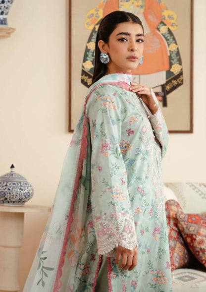 3 Piece Unstitched Heavy Embroidered Pure Lawn Suit with Fine Printed Chiffon Dupatta