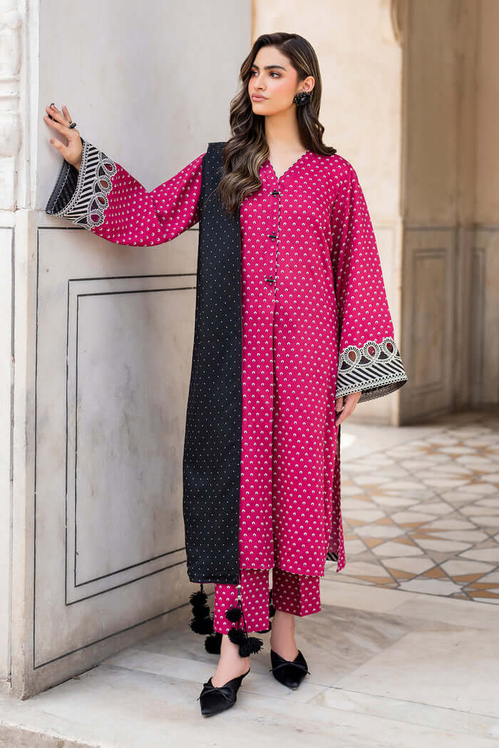 3 Piece Unstitched Digital Printed Pure Lawn Suit with Printed Lawn Dupatta