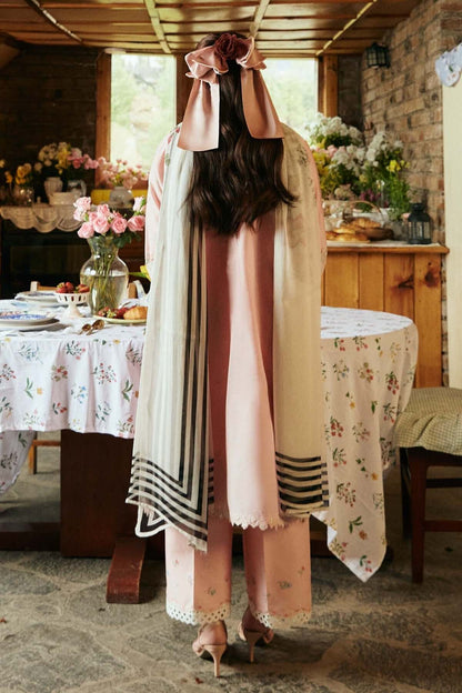 3 Piece Unstitched Heavy Embroidered Lawn Suit with Printed Silk Dupatta