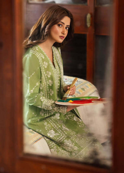 3 Piece Unstitched Heavy Embroidered Pure Lawn Suit with Heavy Embroidered Lawn Dupatta