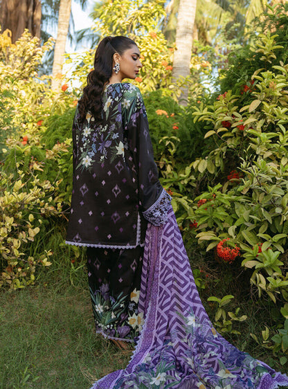 3 Piece Unstitched Embroidered Pure Lawn Suit with Fine Printed Lawn Dupatta