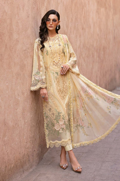 3 Piece Unstitched Fully Embroidered Chicken Kari Organza Dress with Fully Embroidered Medium Silk Dupatta