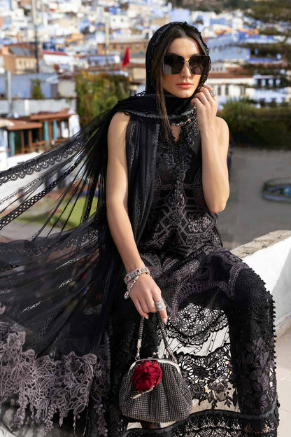 3 Piece Unstitched Fully Embroidered Chicken Kari Lawn Dress with Fully Embroidered Net Dupatta