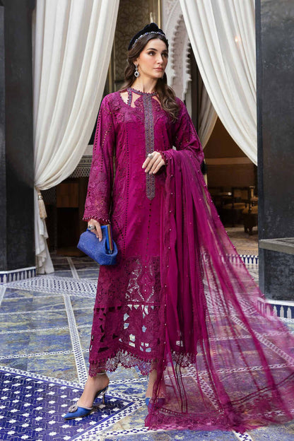 3 Piece Unstitched Fully Embroidered Chicken Kari Lawn Dress with Fully Embroidered Net Dupatta