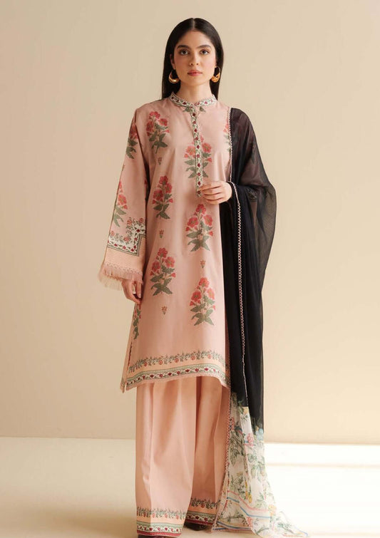 3 Piece Unstitched Digital Printed Lawn Suit with Fine Printed Lawn Dupatta