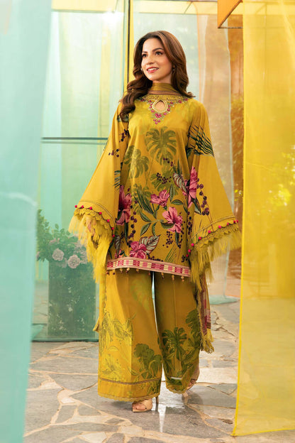3 Piece Unstitched Digital Printed Lawn Suit with Fine Printed Lawn Dupatta