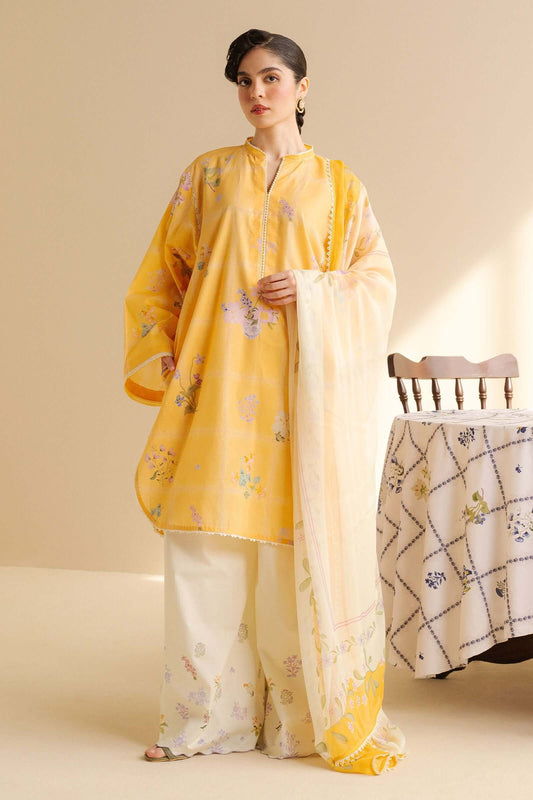 3 Piece Unstitched Digital Printed Lawn Suit with Fine Printed Lawn Dupatta