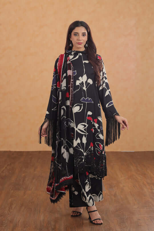 3 Piece Unstitched Digital Printed Pure Lawn Suit with Fine Printed Chiffon Dupatta