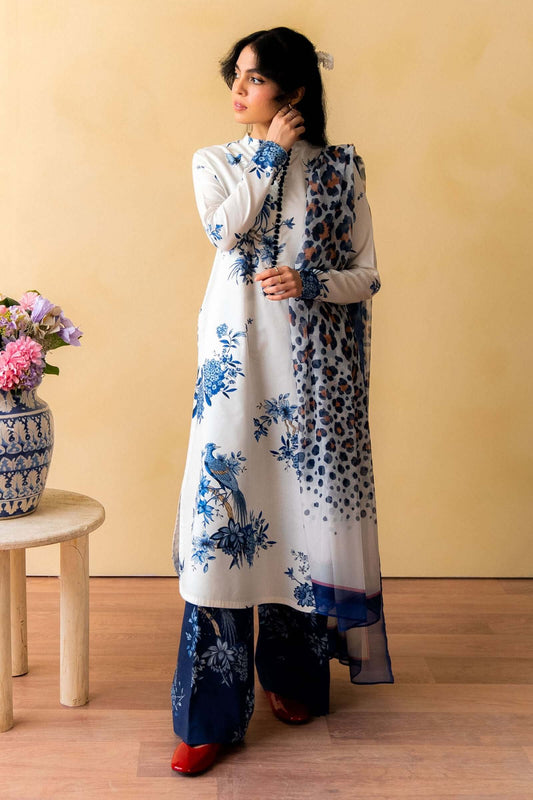 3 Piece Unstitched Digital Printed Lawn Suit with Fine Printed Lawn Dupatta