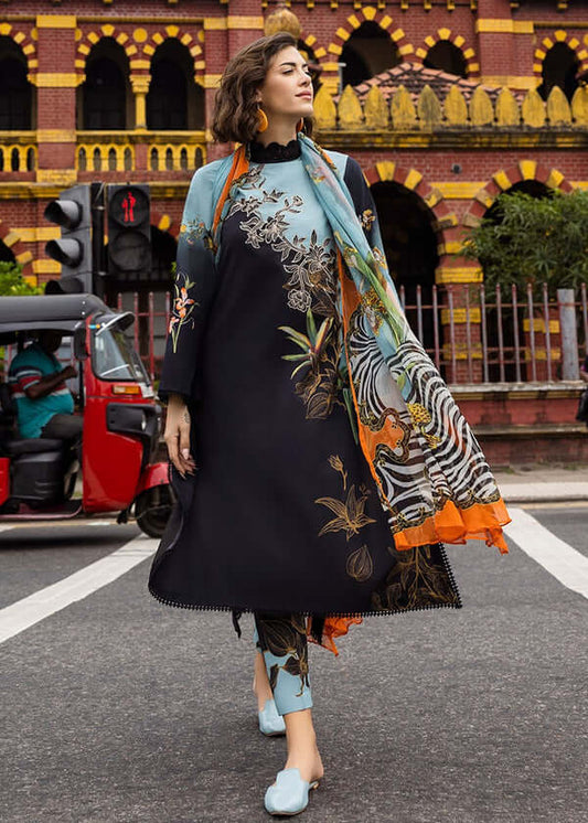 3 Piece Unstitched Digital Printed Lawn Suit with Fine Printed Lawn Dupatta