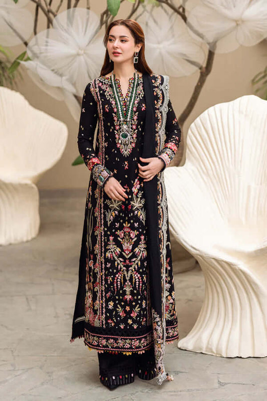 3 Piece Unstitched Heavy Embroidered Lawn Suit with Heavy Embroidered Chiffon Dupatta