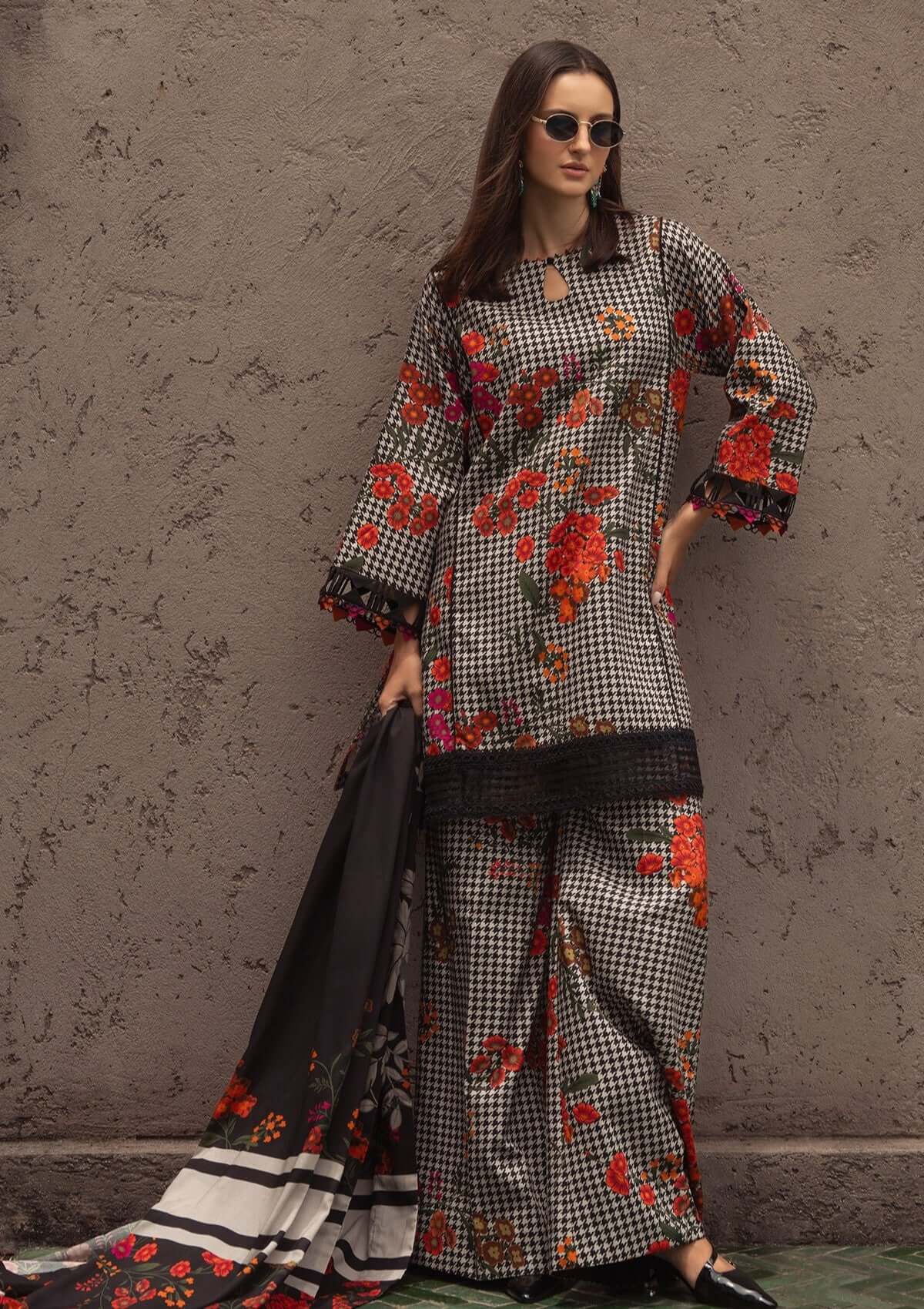 3 Piece Unstitched Digital Printed Khaddar Suit with Printed Khaddar Dupatta