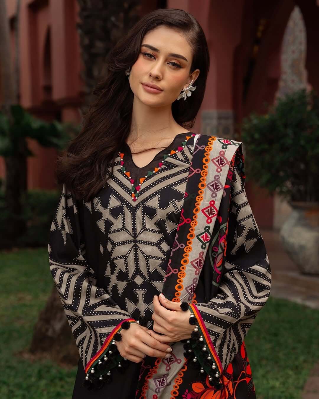3 Piece Unstitched Digital Printed Khaddar Suit with Printed Khaddar Dupatta