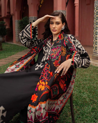 3 Piece Unstitched Digital Printed Khaddar Suit with Printed Khaddar Dupatta