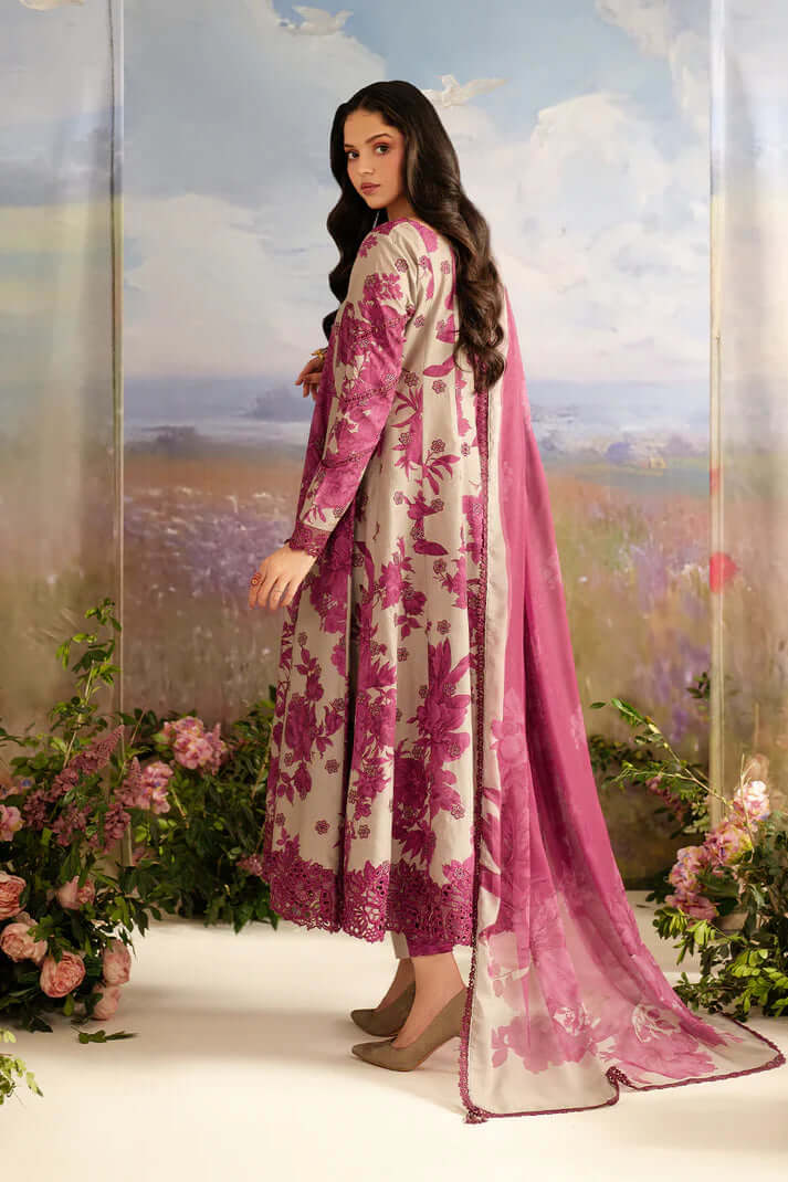 3 Piece Unstitched Embroidered Khaddar Suit with Printed Khaddar Dupatta