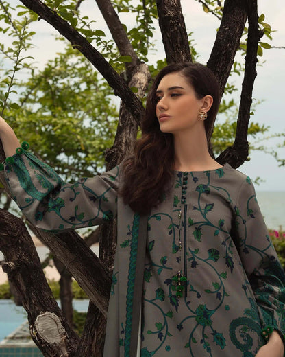 3 Piece Unstitched Digital Printed Khaddar Suit with Printed Khaddar Dupatta