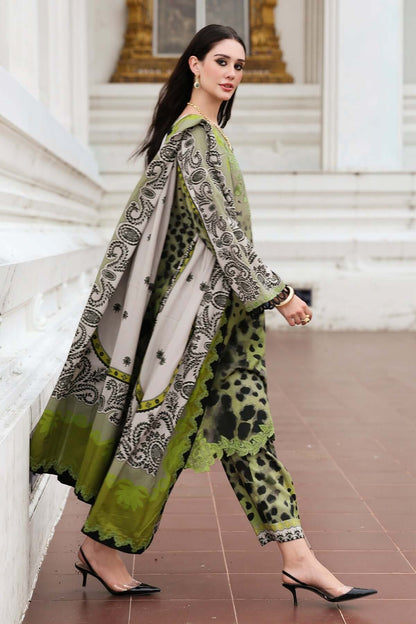 3 Piece Unstitched Embroidered Khaddar Suit with Printed Khaddar Dupatta