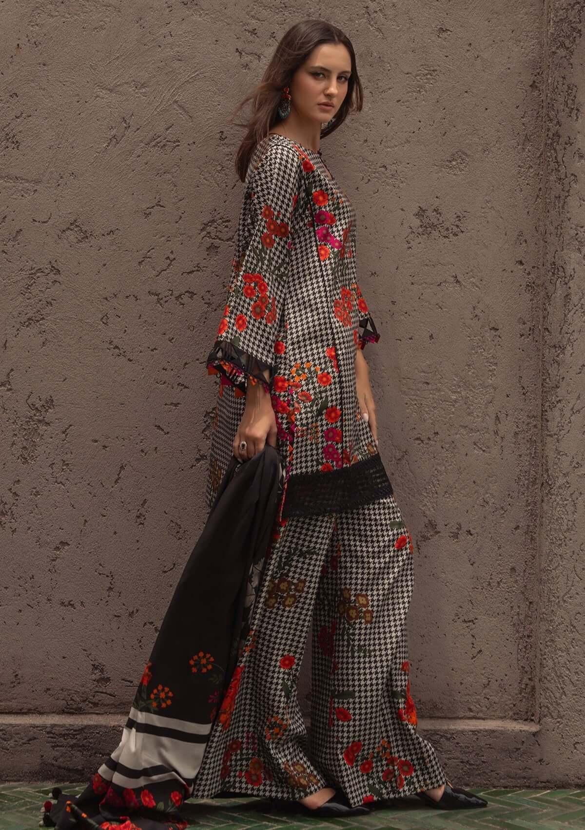 3 Piece Unstitched Digital Printed Khaddar Suit with Printed Khaddar Dupatta