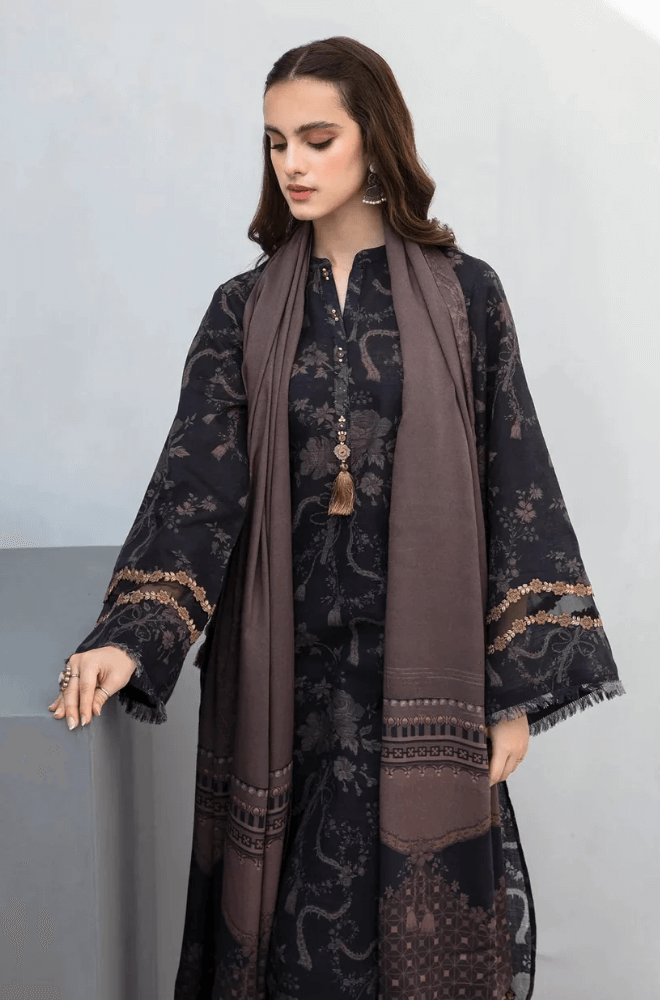 3 Piece Unstitched Digital Printed Khaddar Suit with Printed Khaddar Dupatta