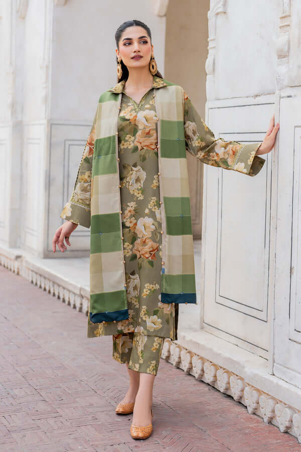 3 Piece Unstitched Digital Printed Khaddar Suit with Printed Khaddar Dupatta