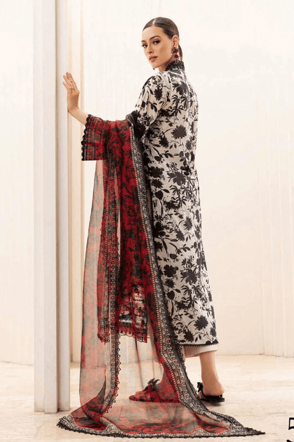 3 Piece Unstitched Embroidered Khaddar Suit with Printed Khaddar Dupatta