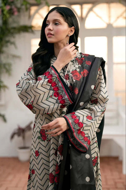 3 Piece Unstitched Digital Printed Khaddar Suit with Printed Khaddar Dupatta