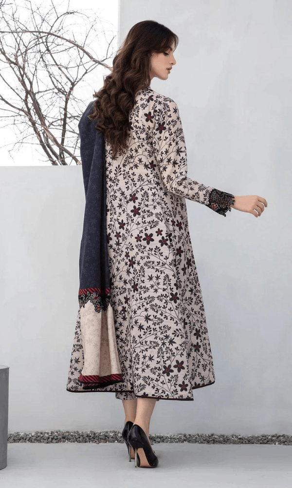 3 Piece Unstitched Digital Printed Khaddar Suit with Printed Khaddar Dupatta