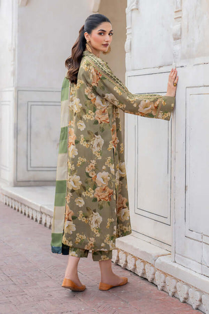 3 Piece Unstitched Digital Printed Khaddar Suit with Printed Khaddar Dupatta