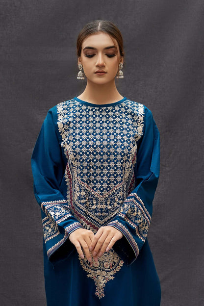 2 Piece Unstitched Heavy Embroidered Dhanak Suit