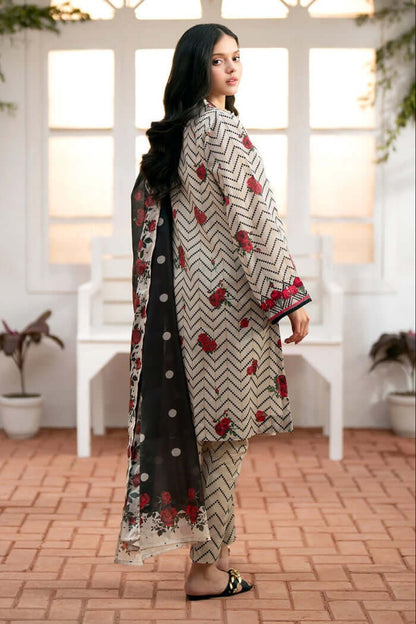 3 Piece Unstitched Digital Printed Khaddar Suit with Printed Khaddar Dupatta