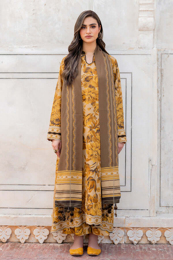 3 Piece Unstitched Digital Printed Khaddar Suit with Printed Khaddar Dupatta