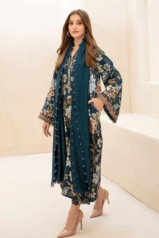 3 Piece Unstitched Digital Printed Khaddar Suit with Printed Khaddar Dupatta