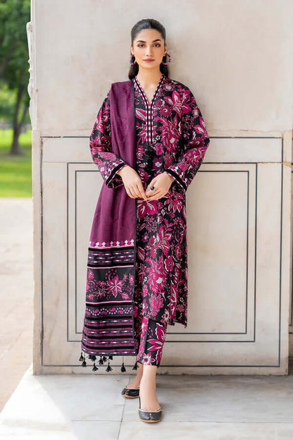 3 Piece Unstitched Digital Printed Khaddar Suit with Printed Khaddar Dupatta