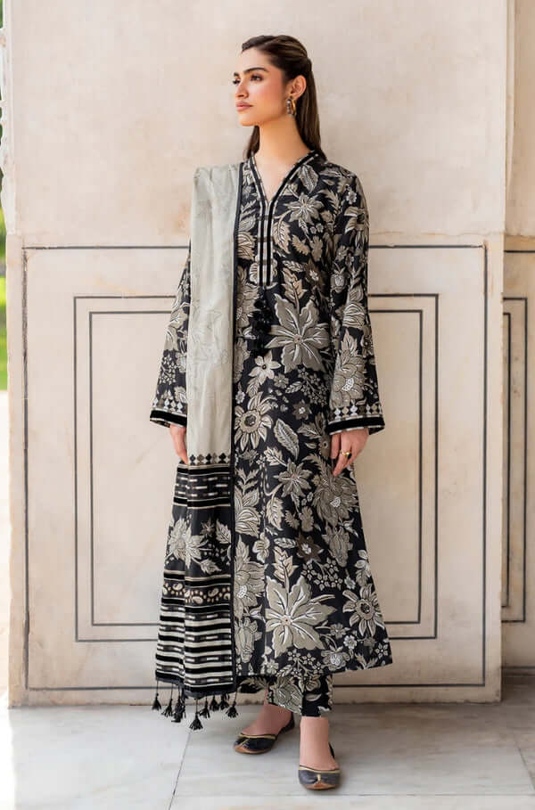 3 Piece Unstitched Digital Printed Khaddar Suit with Printed Khaddar Dupatta