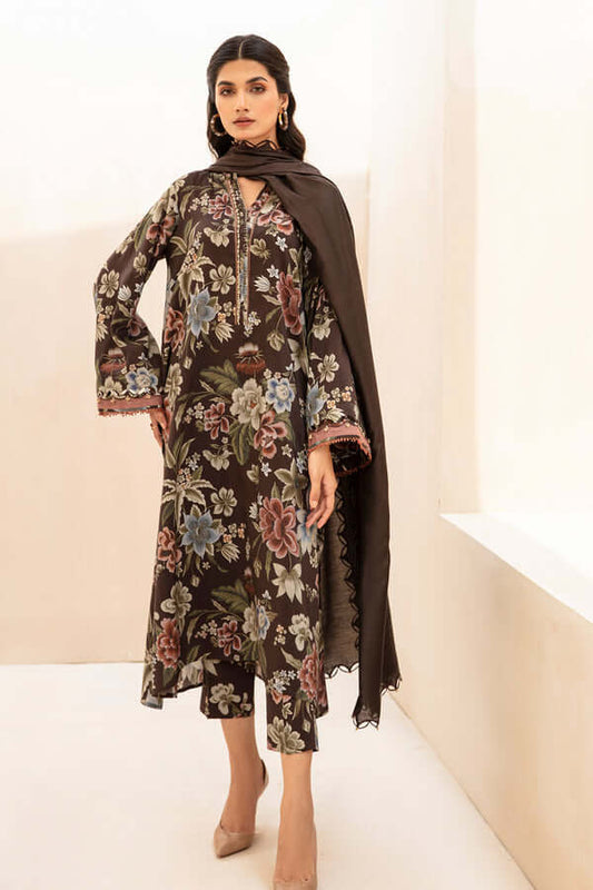 3 Piece Unstitched Digital Printed Khaddar Suit with Printed Khaddar Dupatta