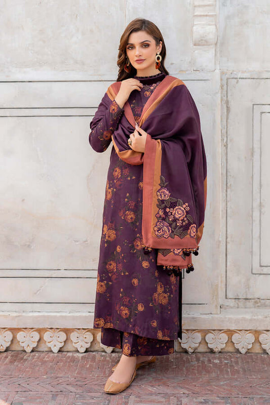 3 Piece Unstitched Digital Printed Khaddar Suit with Printed Khaddar Dupatta