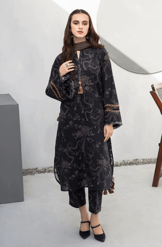 3 Piece Unstitched Digital Printed Khaddar Suit with Printed Khaddar Dupatta