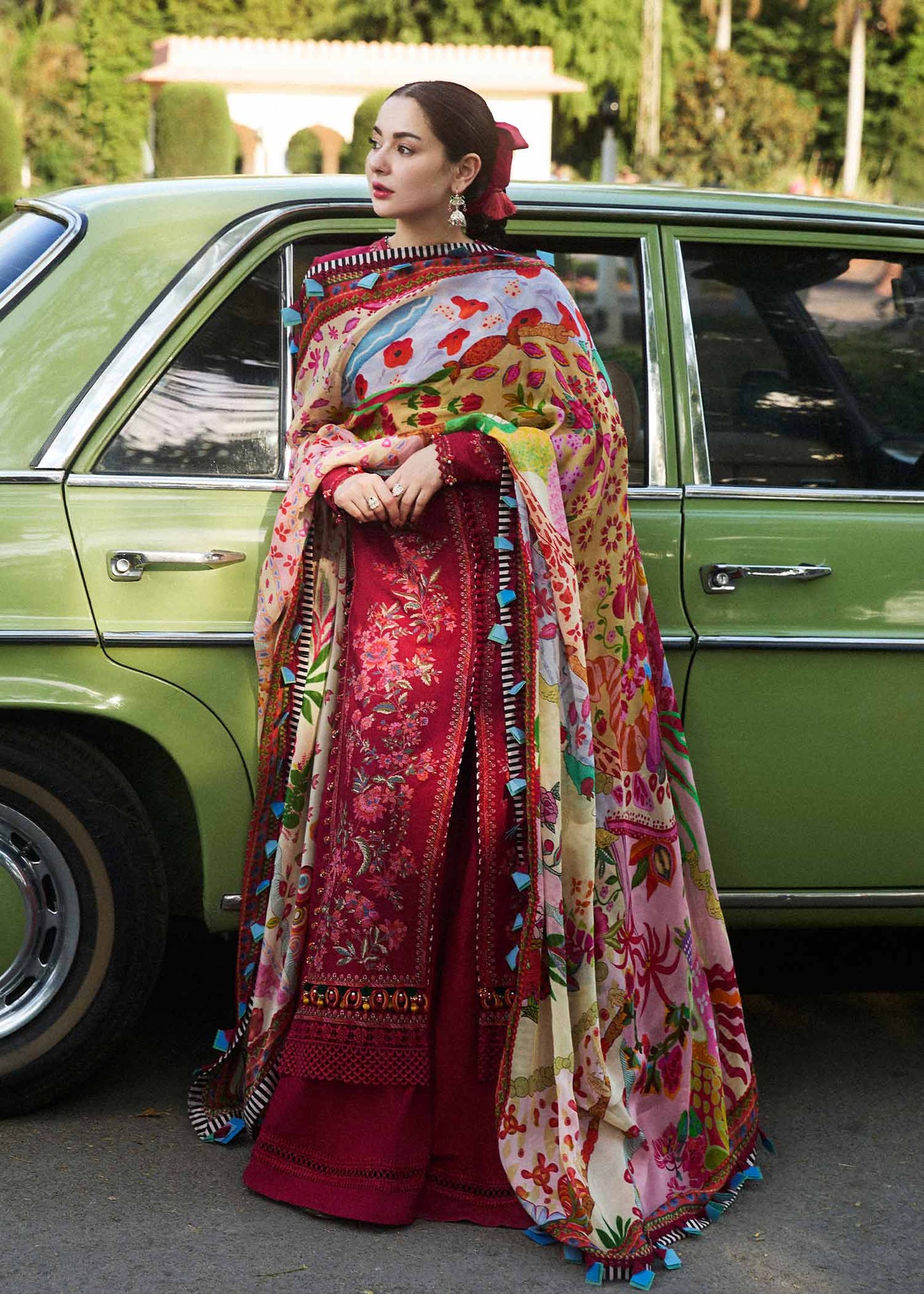 3 Piece Unstitched Heavy Embroidered Dhanak Suit with Printed Woolen Shawl