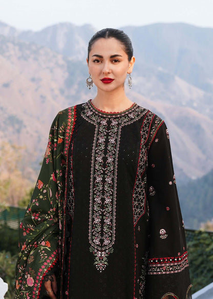 3 Piece Unstitched Heavy Embroidered Dhanak Suit with Printed Woolen Shawl