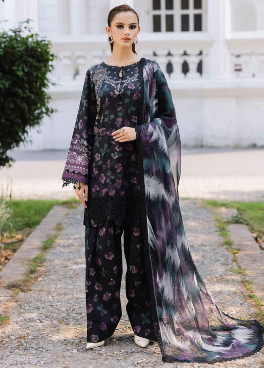 3 Piece Unstitched Embroidered Khaddar Suit with Printed Khaddar Dupatta