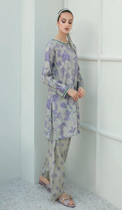 2 Piece Unstitched Digital Printed Lawn Suit - Malam