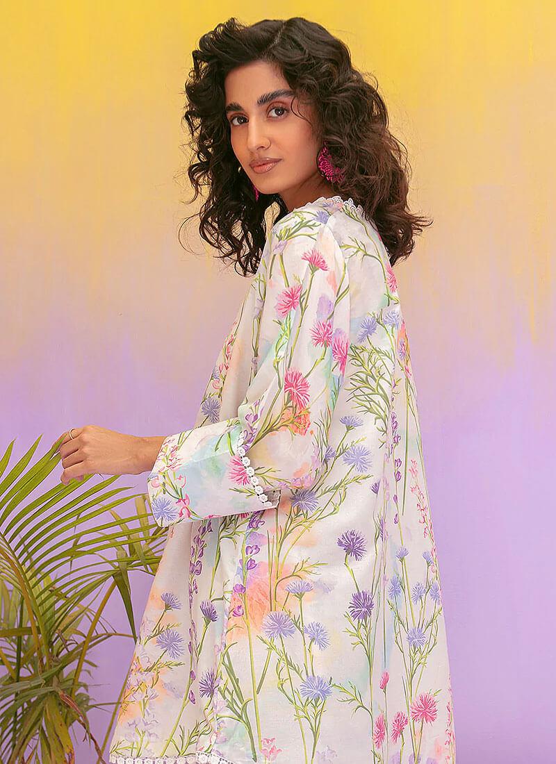 2 Piece Unstitched Digital Printed Lawn Suit - Malam