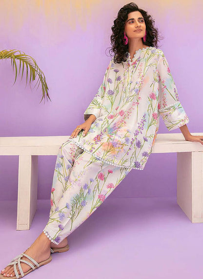 2 Piece Unstitched Digital Printed Lawn Suit - Malam