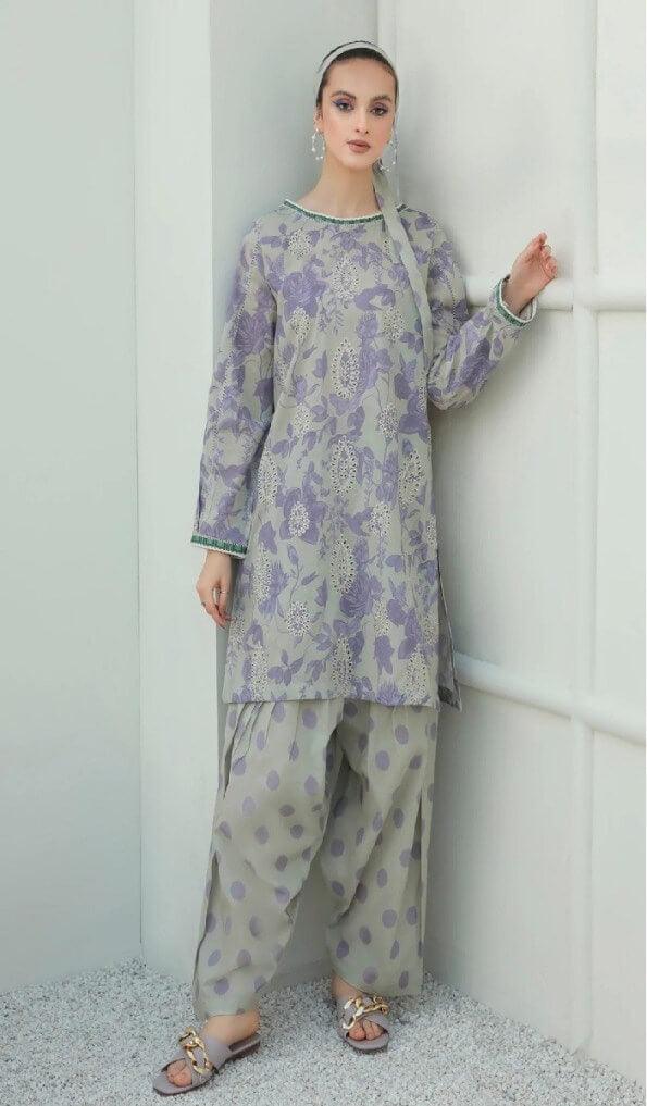 2 Piece Unstitched Digital Printed Lawn Suit - Malam